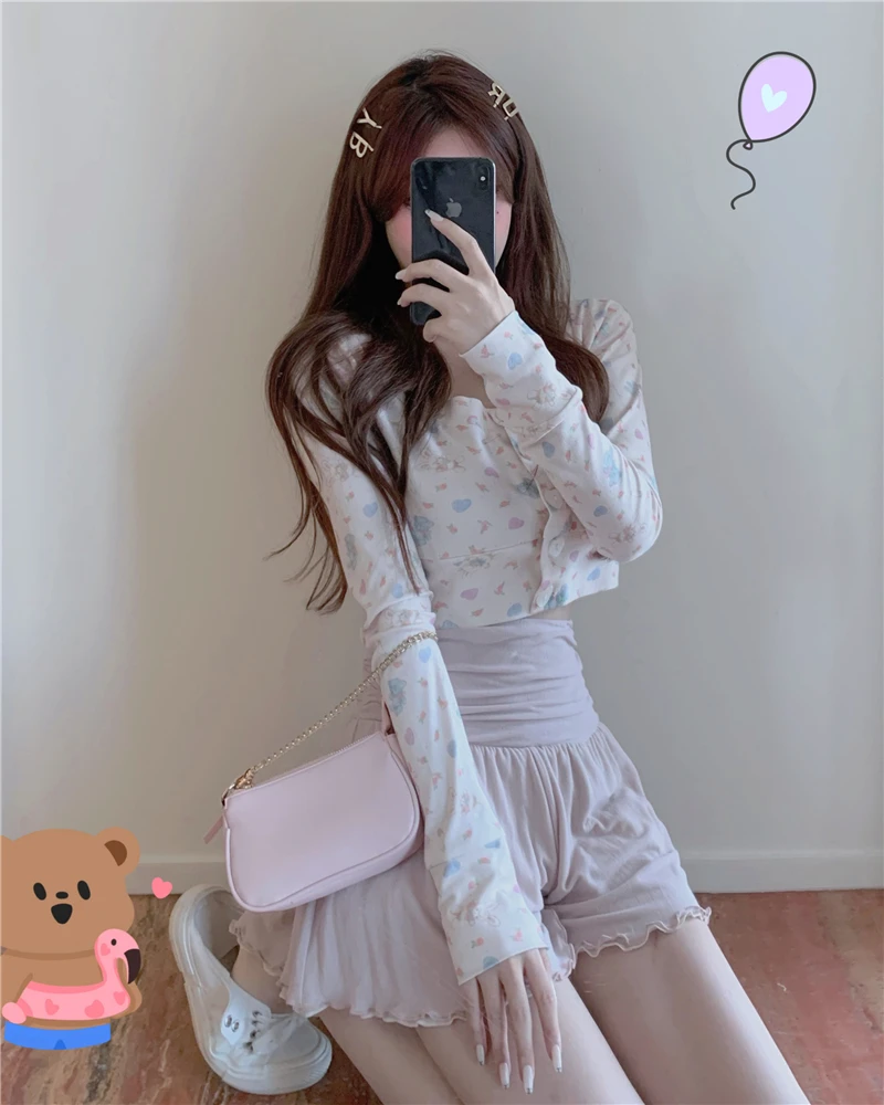 T-shirt Women's Casual Sweet Long Sleeved Top Thin and Age Reducing Floral Women's Spring and Autumn Fashionable Short Cardigan 
T-shirt Women's Casual Sweet Long Sleeved Top Thin and Age Reducing Floral Women's Spring and Autumn Fashionable Short Cardigan