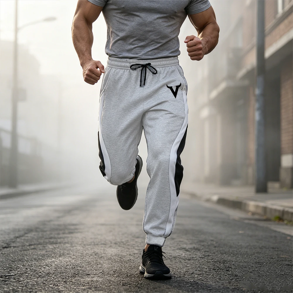 Men Curved Panel Color Block Sweat Pants Gothic Bull Horn Logo Print Elastic Drawstring Waist Sweatpants Casual Sports Trousers
Men Curved Panel Color Block Sweat Pants Gothic Bull Horn Logo Print Elastic Drawstring Waist Sweatpants Casual Sports Trousers