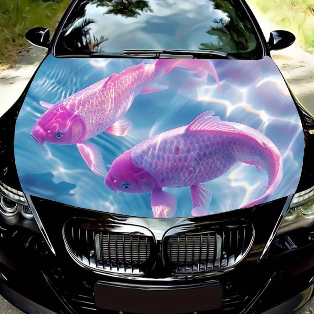 Vibrant Pink Koi Fish Car hood vinyl wraps sticker, self-adhesive waterproof car cover protection decal, universal car exterior
Vibrant Pink Koi Fish Car hood vinyl wraps sticker, self-adhesive waterproof car cover protection decal, universal car exterior