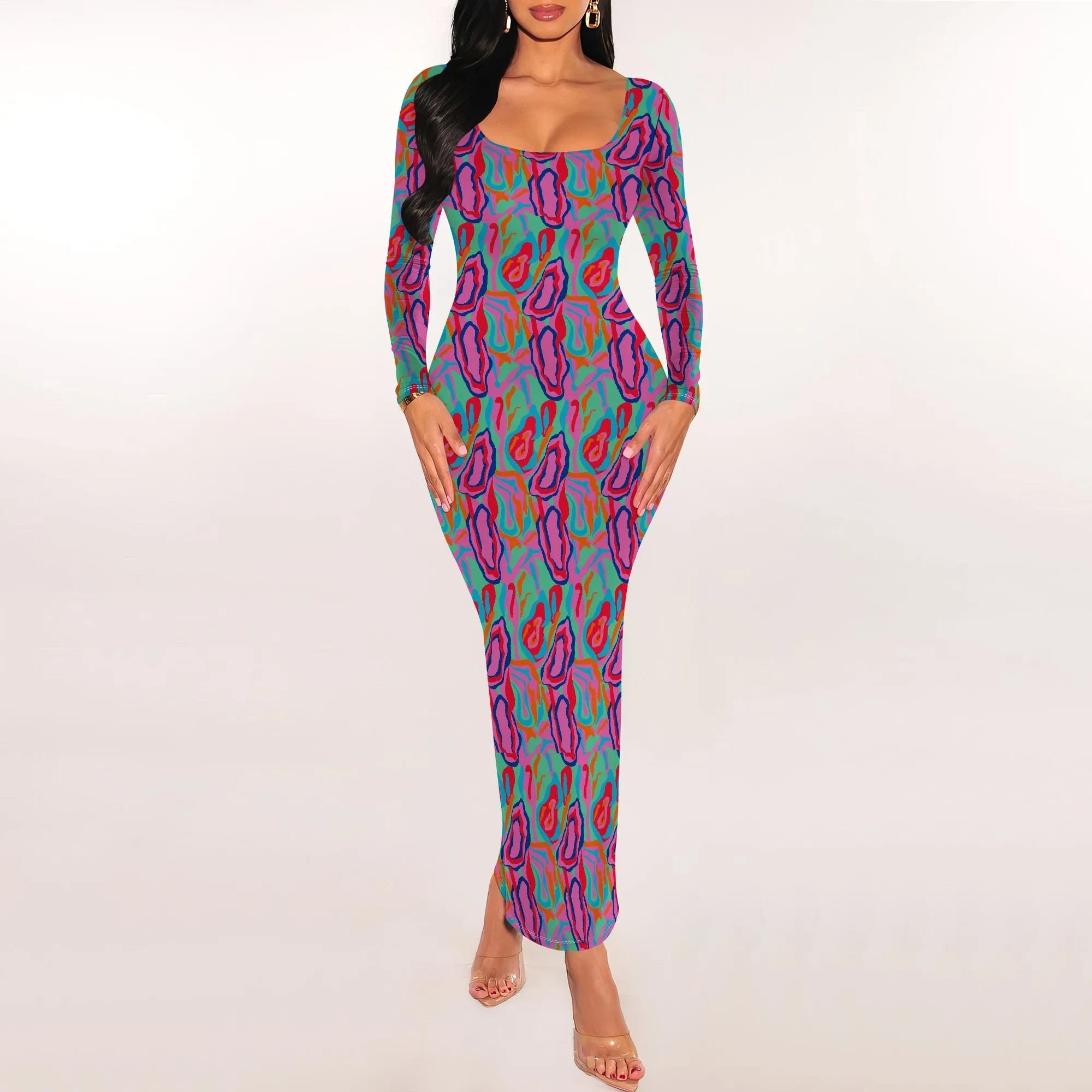 Women Long Sleeve Abstract Bodycon Maxi Dress Colorful Print Slim Fit Party Clubwear
Women Long Sleeve Abstract Bodycon Maxi Dress Colorful Print Slim Fit Party Clubwear
