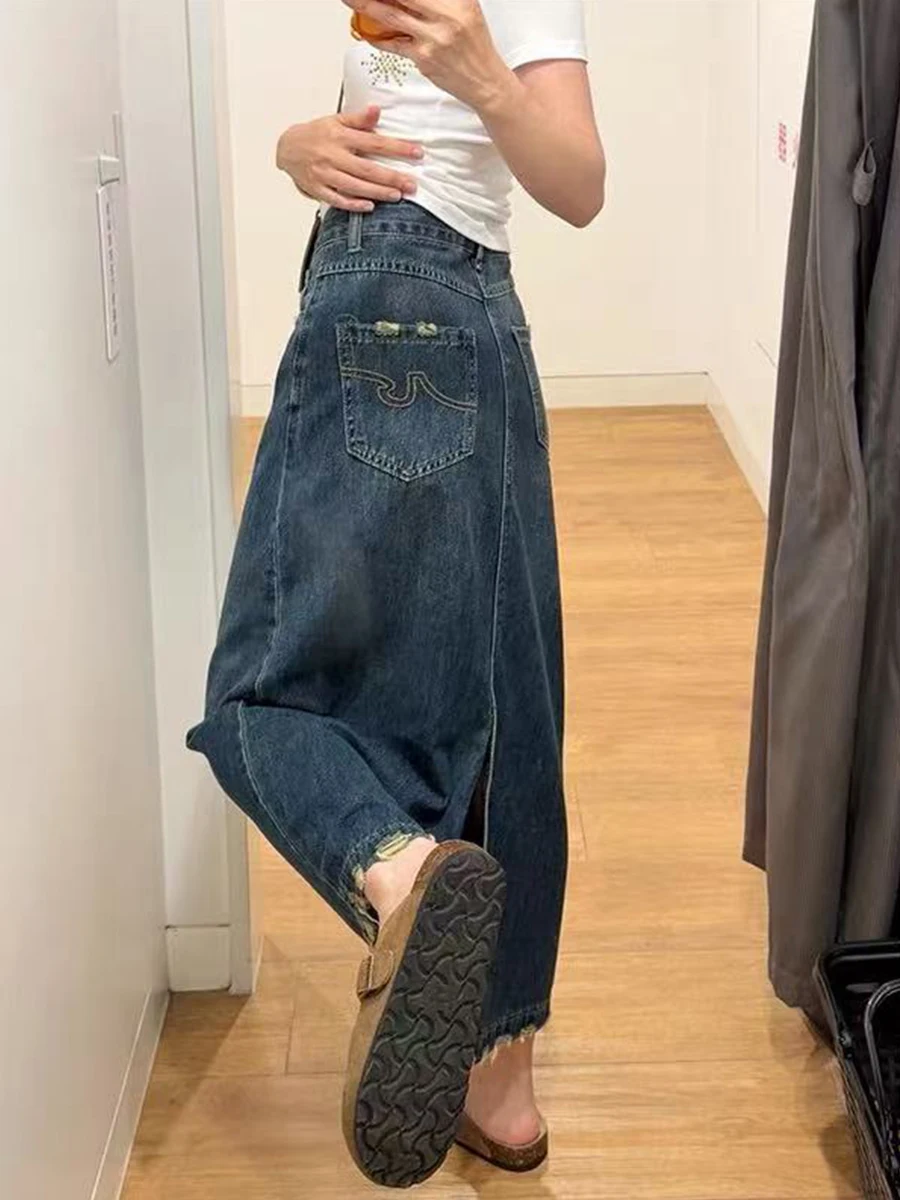 High Waist Mid-Length Embroidered Denim Skirt for Women Summer plus Size A-Line Wrap Skirt Skin-Friendly Breathable
High Waist Mid-Length Embroidered Denim Skirt for Women Summer plus Size A-Line Wrap Skirt Skin-Friendly Breathable