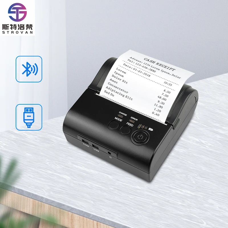 Mini Portable Thermal Mobile Label Printer USB Interface 203DPI Resolution 1-Year Warranty Receipt Invoice Sticker Printer Stock