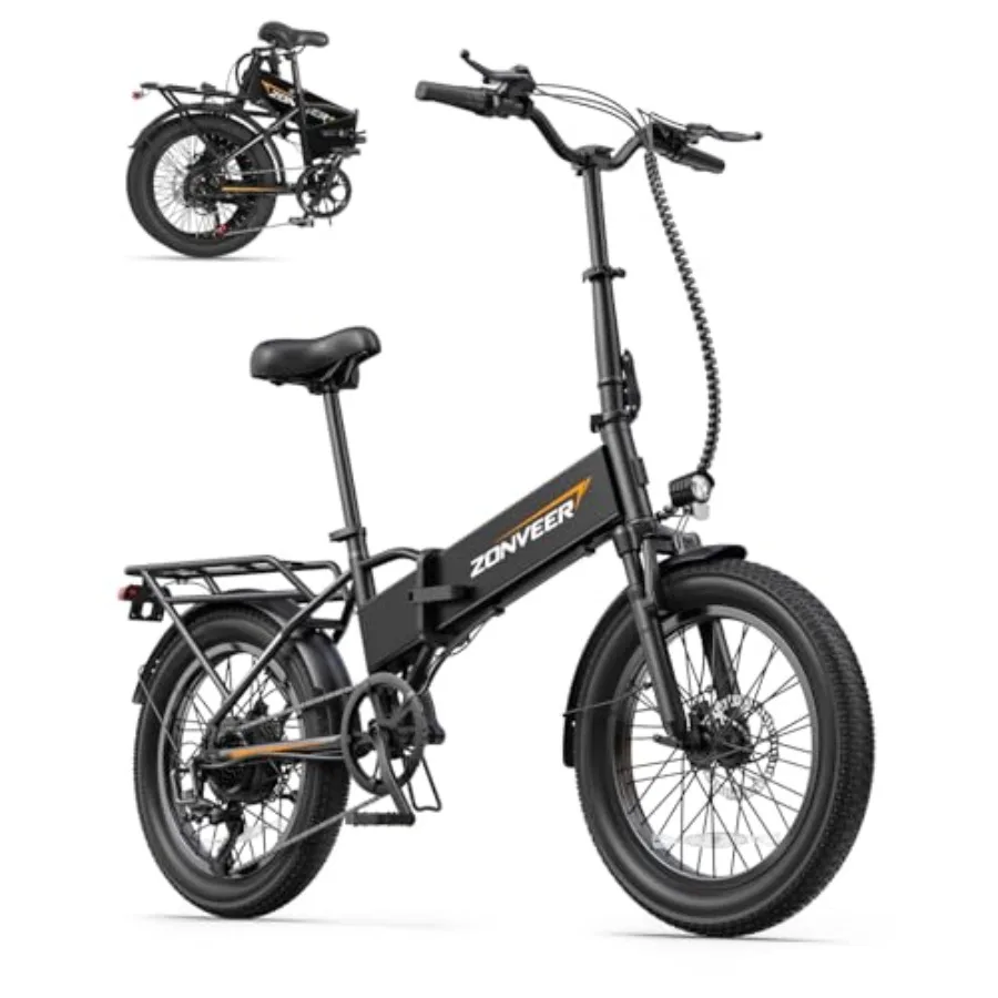 Folding Electric Bike for Commute: 48V 10.4AH Removable Battery 28 MPH Speed 50 Miles Range 20 Fat Tire Black/Gray Aluminum Fra
Folding Electric Bike for Commute: 48V 10.4AH Removable Battery 28 MPH Speed 50 Miles Range 20 Fat Tire Black/Gray Aluminum Fra
