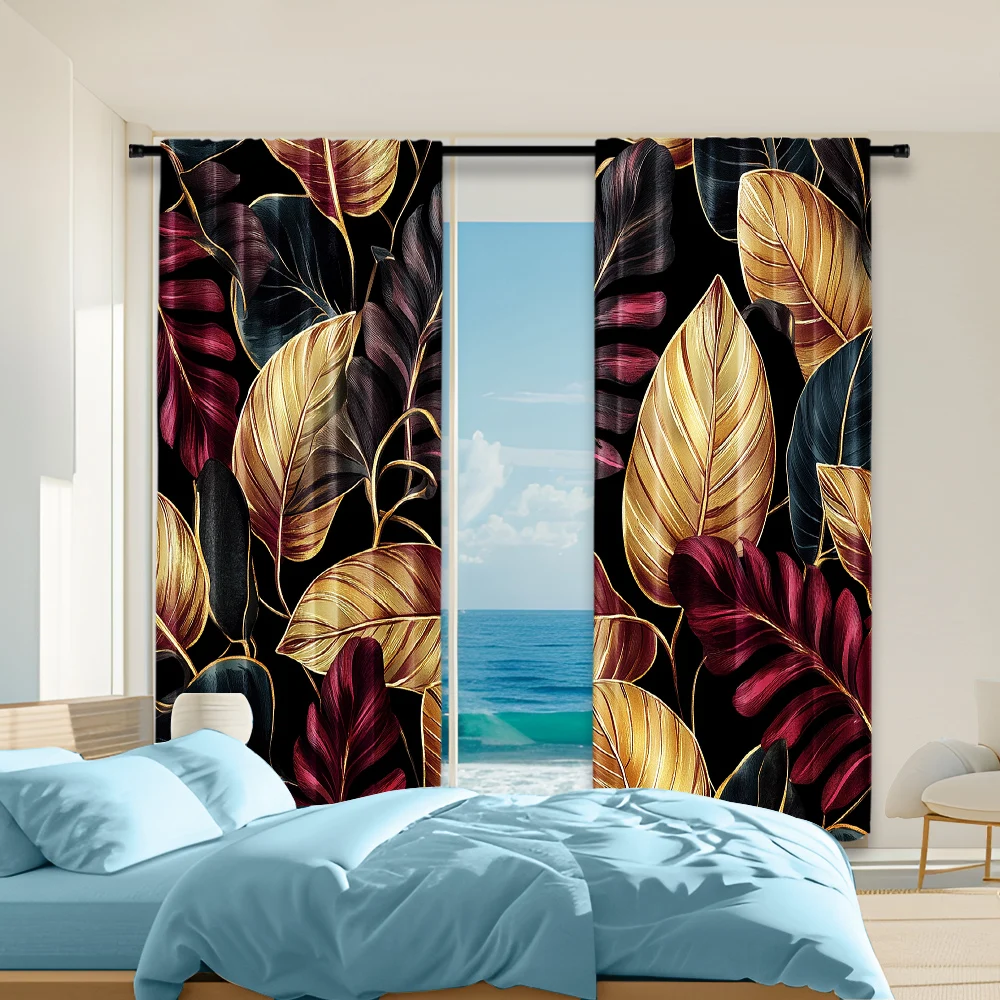 2 pcs, versatile polyester transparent curtains for home decoration Boho Leaf for use in bedrooms and living rooms
2 pcs, versatile polyester transparent curtains for home decoration Boho Leaf for use in bedrooms and living rooms