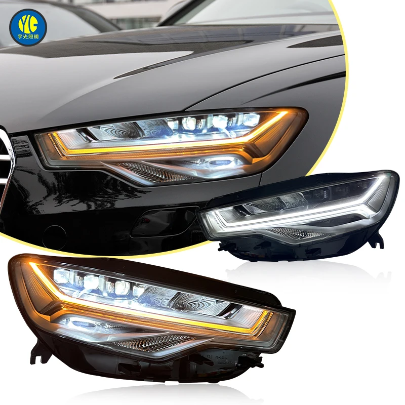 Фары YU GUANG для Audi A6 C7 (модели 2012-2015 годов), комплект из 3 светодиодных линз, передние фары в сборе, автозапчасти для тюнинга
Фары YU GUANG для Audi A6 C7 (модели 2012-2015 годов), комплект из 3 светодиодных линз, передние фары в сборе, автозапчасти для тюнинга