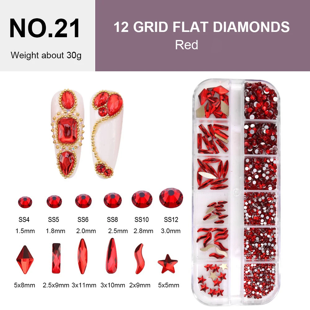 12 Grids Glitter Red Crystal Rhinestones Mix Shapes Nail Art Accessories Diy Decorations Nail Charms Free Shipping
12 Grids Glitter Red Crystal Rhinestones Mix Shapes Nail Art Accessories Diy Decorations Nail Charms Free Shipping