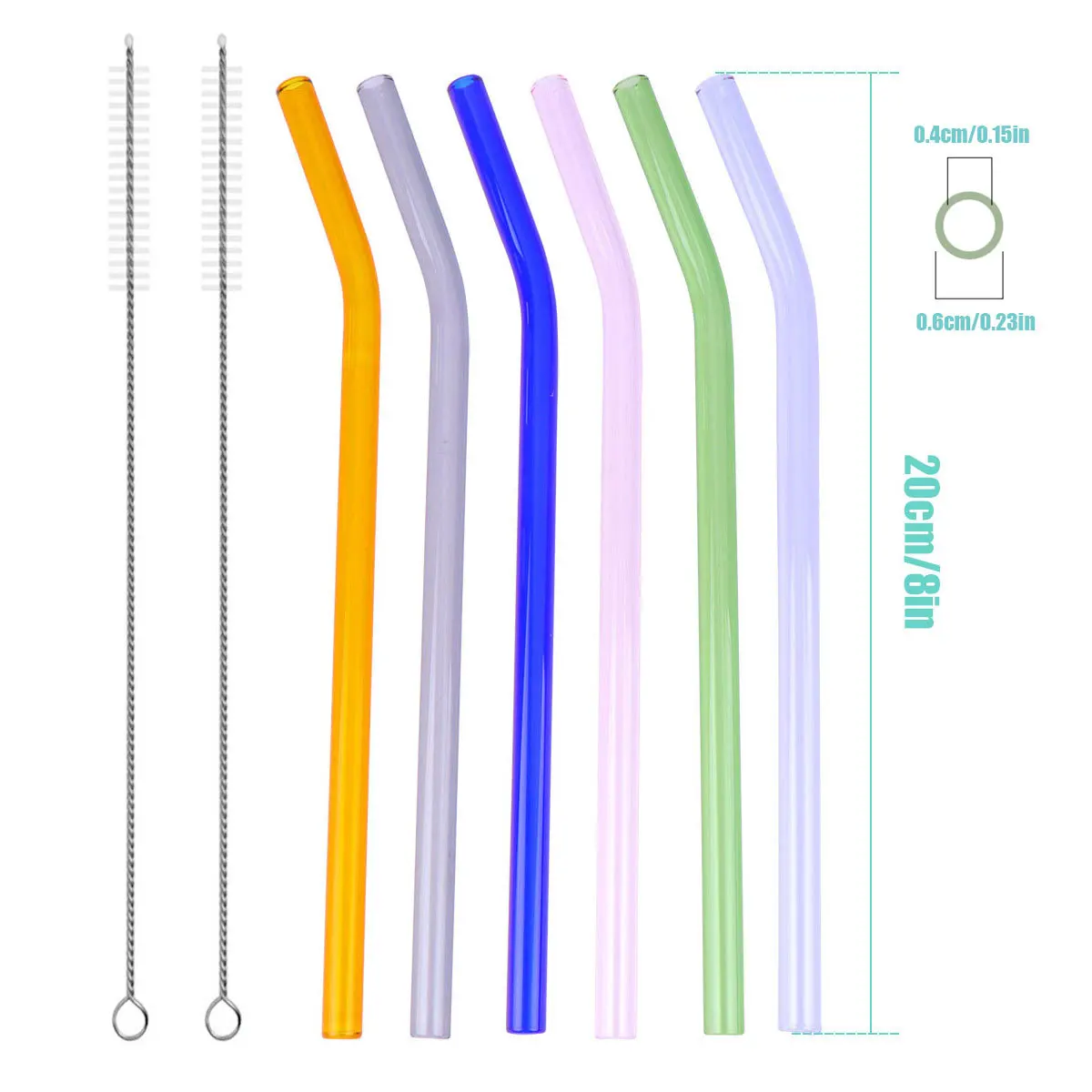 6Pcs Heat-Resistant Drinking Straws Colorful Smoothie Coffee Tea Party Straws Cleaning Brush Set Party Glass Straw
6Pcs Heat-Resistant Drinking Straws Colorful Smoothie Coffee Tea Party Straws Cleaning Brush Set Party Glass Straw
