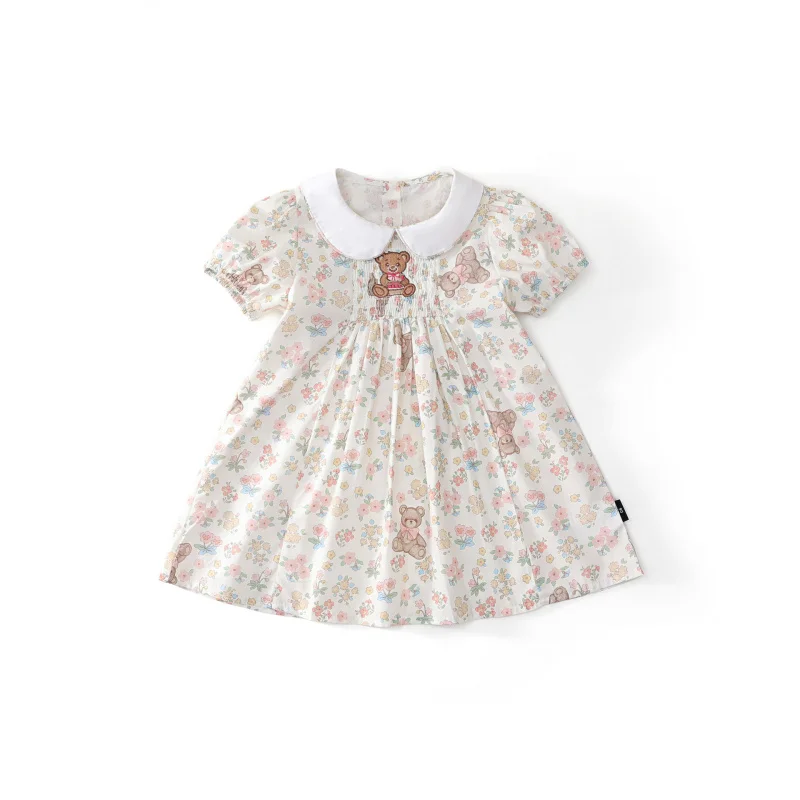 Bear Embroidered Short Sleeve Girls Dress2025Summer New Style Doll Collar Fashionable Printed Children's Dress
Bear Embroidered Short Sleeve Girls Dress2025Summer New Style Doll Collar Fashionable Printed Children's Dress