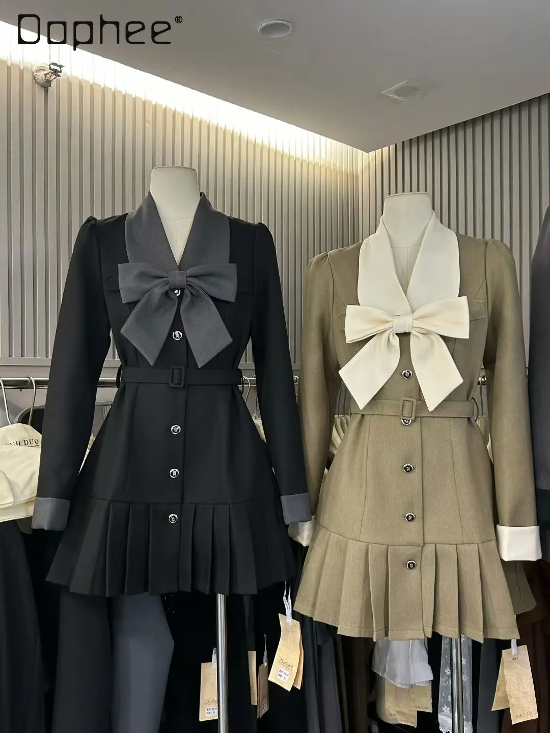 Korean Chic Patchwork Bow Long Sleeve Belt Slim Blazer Dress French Style Elegant Socialite A-Line Dress for Women Autumn New
Korean Chic Patchwork Bow Long Sleeve Belt Slim Blazer Dress French Style Elegant Socialite A-Line Dress for Women Autumn New