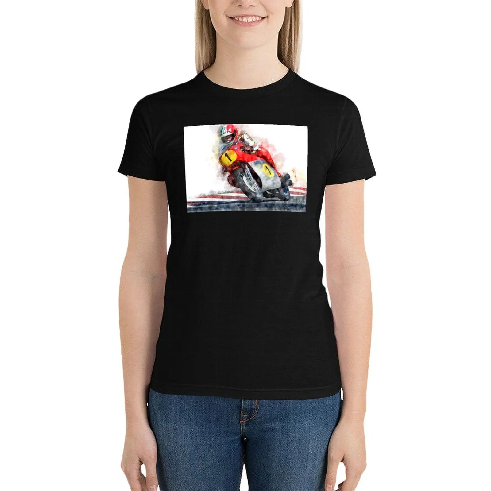 Giacomo Agostini T-Shirt Short sleeve tee korean fashion t-shirts for Women cotton
Giacomo Agostini T-Shirt Short sleeve tee korean fashion t-shirts for Women cotton