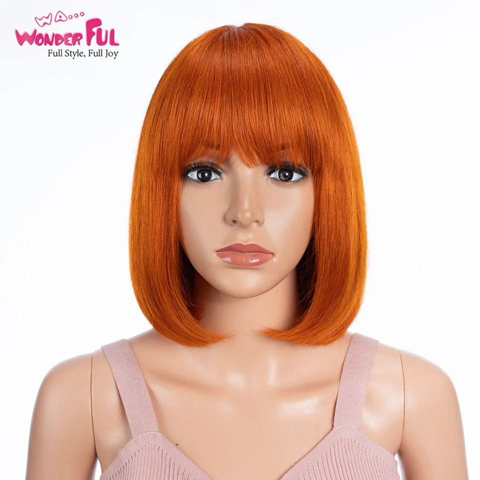 Orange Blonde Short Cut Straight Bob Wigs With Bangs 1B# Human Hair Wigs Brazilian Remy Hair 99J# Full Machine Made Remy
Orange Blonde Short Cut Straight Bob Wigs With Bangs 1B# Human Hair Wigs Brazilian Remy Hair 99J# Full Machine Made Remy