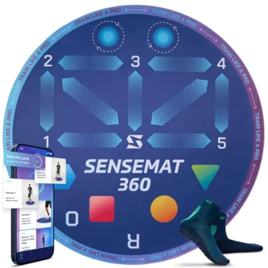 Тренажерный коврик Sensemat 360 для футбола: 360-градусный дизайн, нескользящий, для отработки техники, силы и координации
Тренажерный коврик Sensemat 360 для футбола: 360-градусный дизайн, нескользящий, для отработки техники, силы и координации