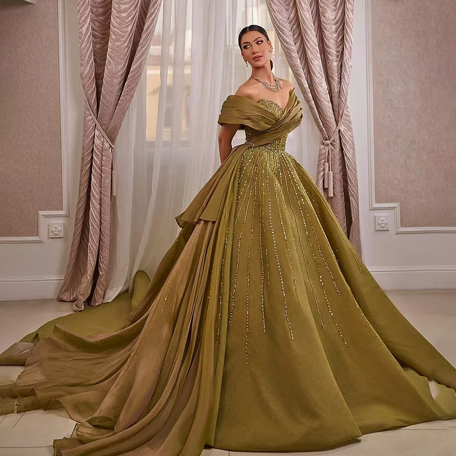 OEING Glamorous Prom Dresses Sequins Stain Pleat Draped Corset Dubai 2025 Luxury Evening Dress Vestidos de Noche Customized
OEING Glamorous Prom Dresses Sequins Stain Pleat Draped Corset Dubai 2025 Luxury Evening Dress Vestidos de Noche Customized