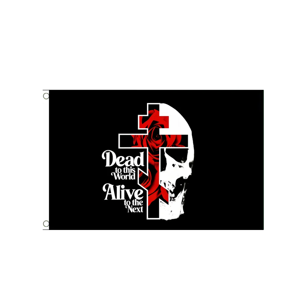 Dead To This World Alive To The Next Skull Cross Rose Flag 2x3ft 3x5ft Polyester Christian Faith Decor Banner for Wall Outdoor
Dead To This World Alive To The Next Skull Cross Rose Flag 2x3ft 3x5ft Polyester Christian Faith Decor Banner for Wall Outdoor