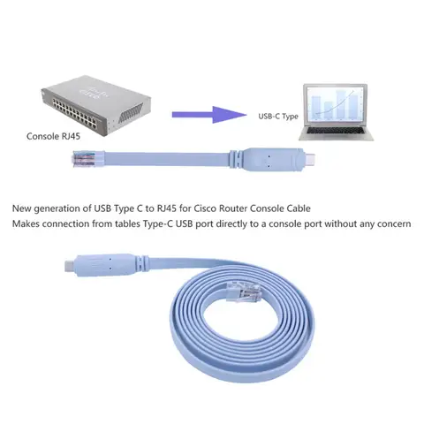 3.1 Type C To RJ45 Console Cable FTDI Chip Serial Wire RS232 For Cisco Router RJ 45 Converter Switch Line USB C Extension Cables