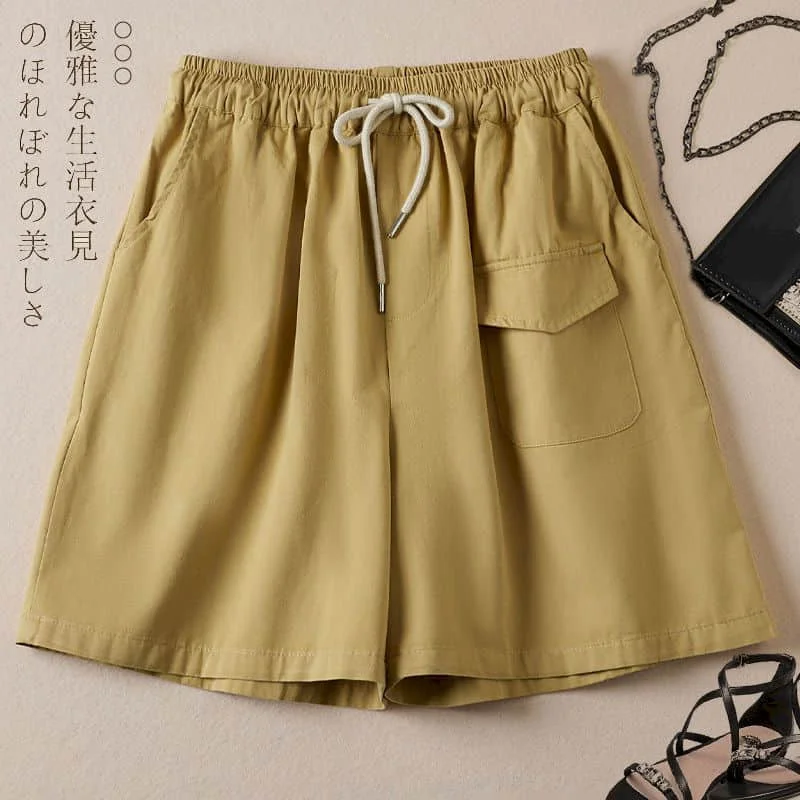 Solid Shorts Summer New Sale Lace-up Elastic Waisted Casual Trousers Vintage Workwear Korean Style Wide Leg Pants Women Clothing
Solid Shorts Summer New Sale Lace-up Elastic Waisted Casual Trousers Vintage Workwear Korean Style Wide Leg Pants Women Clothing
