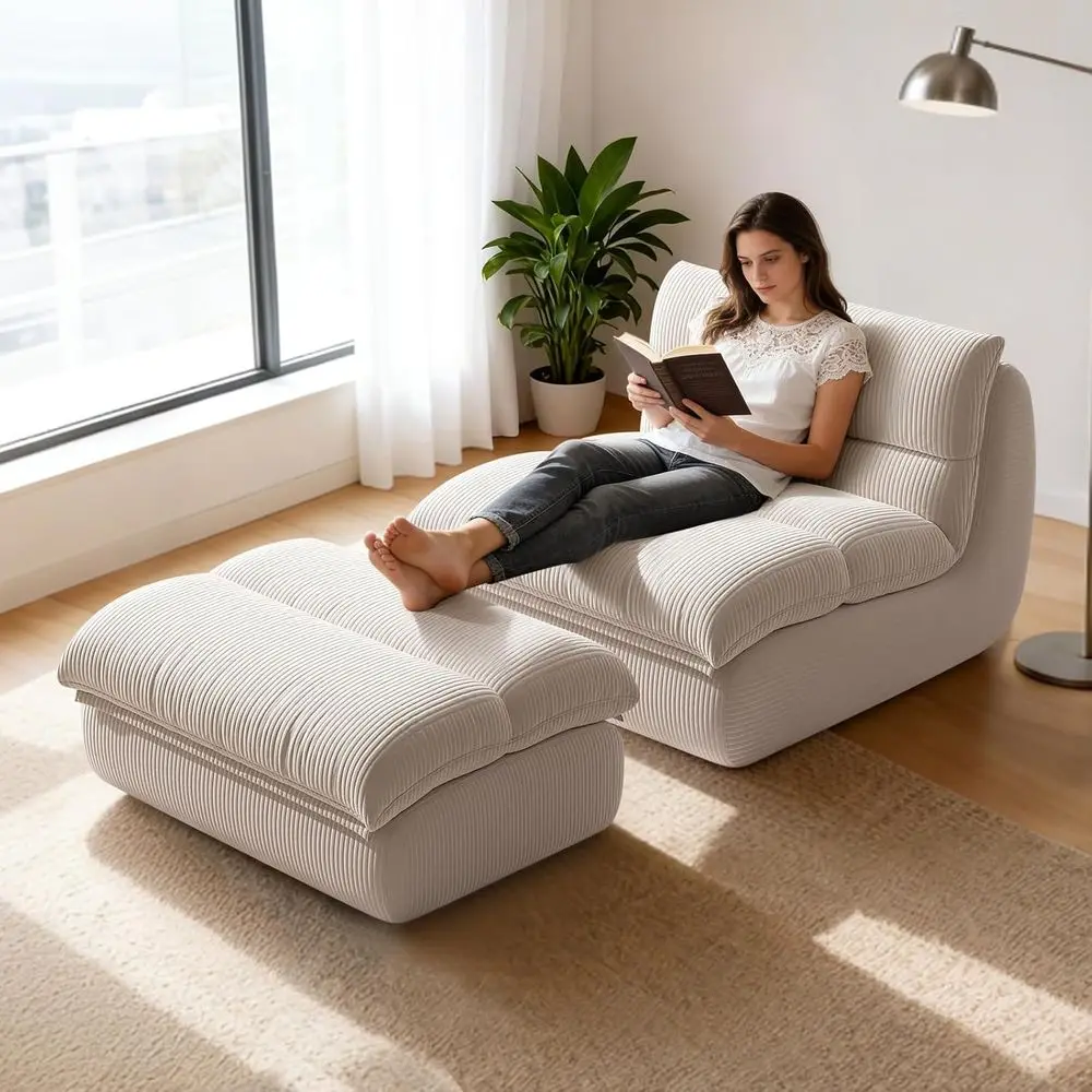 Indoor Adult Bean Bag Chair with Ottoman, Memory Foam Filled, Suitable for Living Room, Bedroom, or Office, White, No Assembly R
Indoor Adult Bean Bag Chair with Ottoman, Memory Foam Filled, Suitable for Living Room, Bedroom, or Office, White, No Assembly R