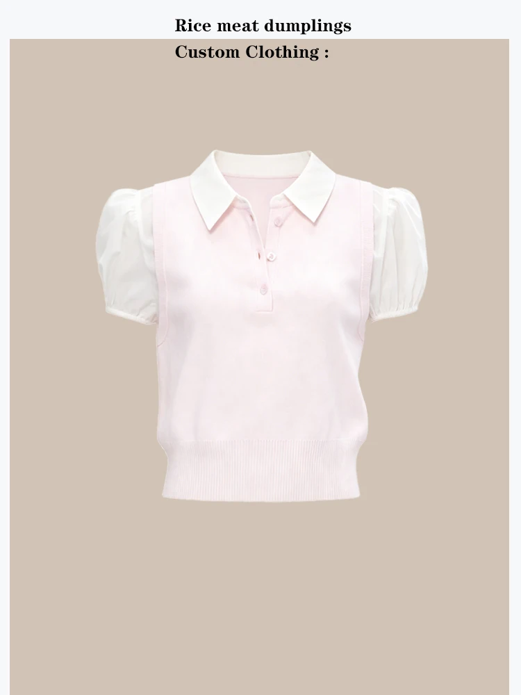 Korean Style Miu Knitted Neck Fake Two-Piece Sweater Short Sleeve Soft Fabric College Style Women's Premium Fashion Summ...
Korean Style Miu Knitted Neck Fake Two-Piece Sweater Short Sleeve Soft Fabric College Style Women's Premium Fashion Summ...