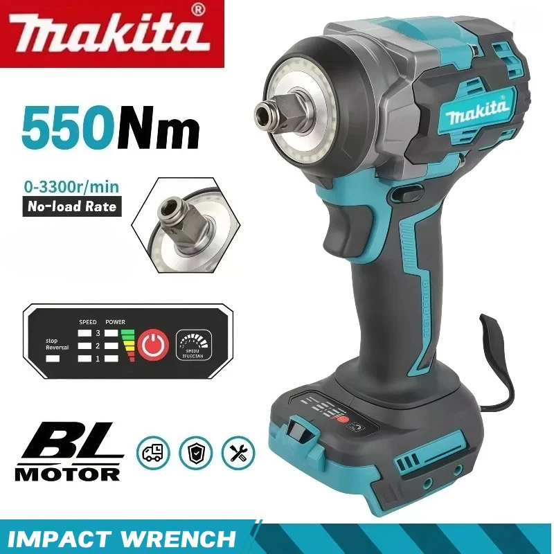 Ударный гайковерт Makita 18В, 3500 уд/мин, 550 Нм, с высоким крутящим моментом и высокой концентричностью, безопасный для ремонта электрооборудования
Ударный гайковерт Makita 18В, 3500 уд/мин, 550 Нм, с высоким крутящим моментом и высокой концентричностью, безопасный для ремонта электрооборудования