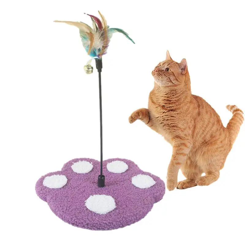 Игрушки с перьями для кошек, креативная основа с принтом лап, игрушки для кошек с перьями и колокольчиком, палочка с перьями, веселая искусственная игрушка для кошек
Игрушки с перьями для кошек, креативная основа с принтом лап, игрушки для кошек с перьями и колокольчиком, палочка с перьями, веселая искусственная игрушка для кошек