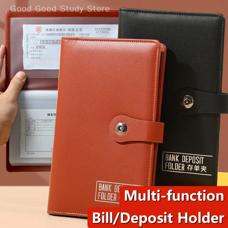PU Leather Bank Deposit Folder Transparent Inner Page Multifunctional Deposit Collection Book Waterproof Receipt Collection Book
PU Leather Bank Deposit Folder Transparent Inner Page Multifunctional Deposit Collection Book Waterproof Receipt Collection Book