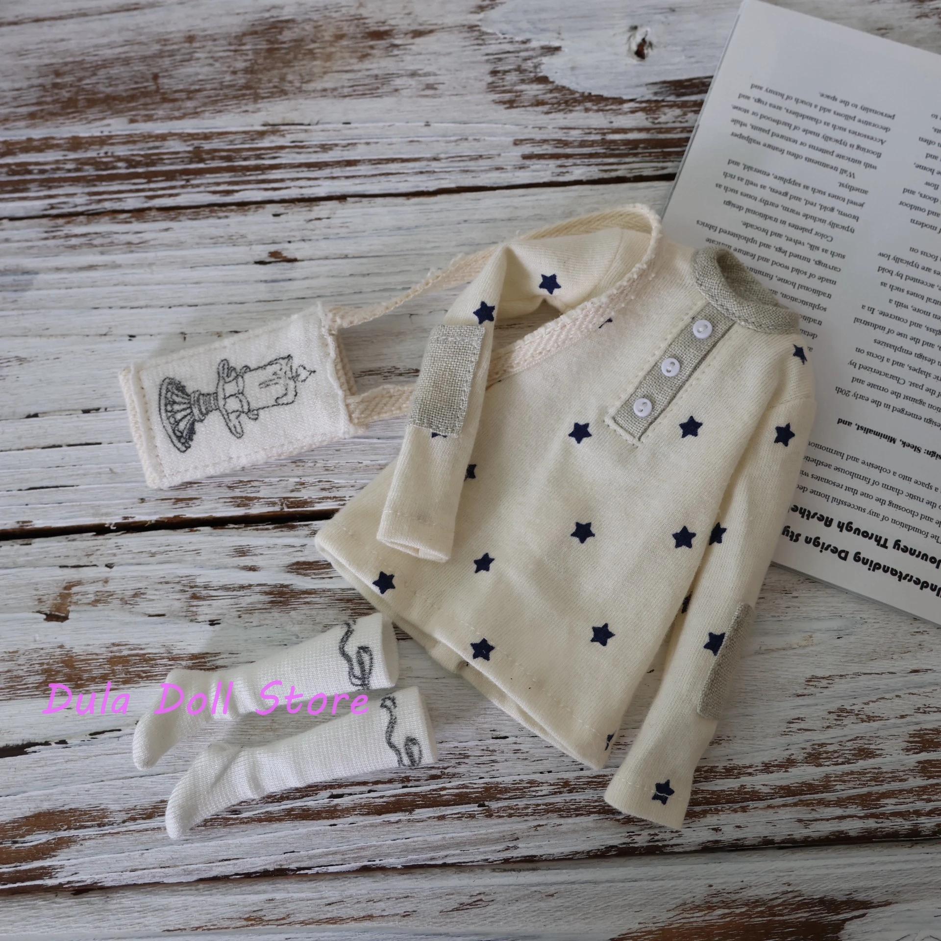 Dula Doll Clothes for Blythe Landoudou Landazz ob24 ob22 Licca 1/6 Doll Star White T-shirt long dress
Dula Doll Clothes for Blythe Landoudou Landazz ob24 ob22 Licca 1/6 Doll Star White T-shirt long dress