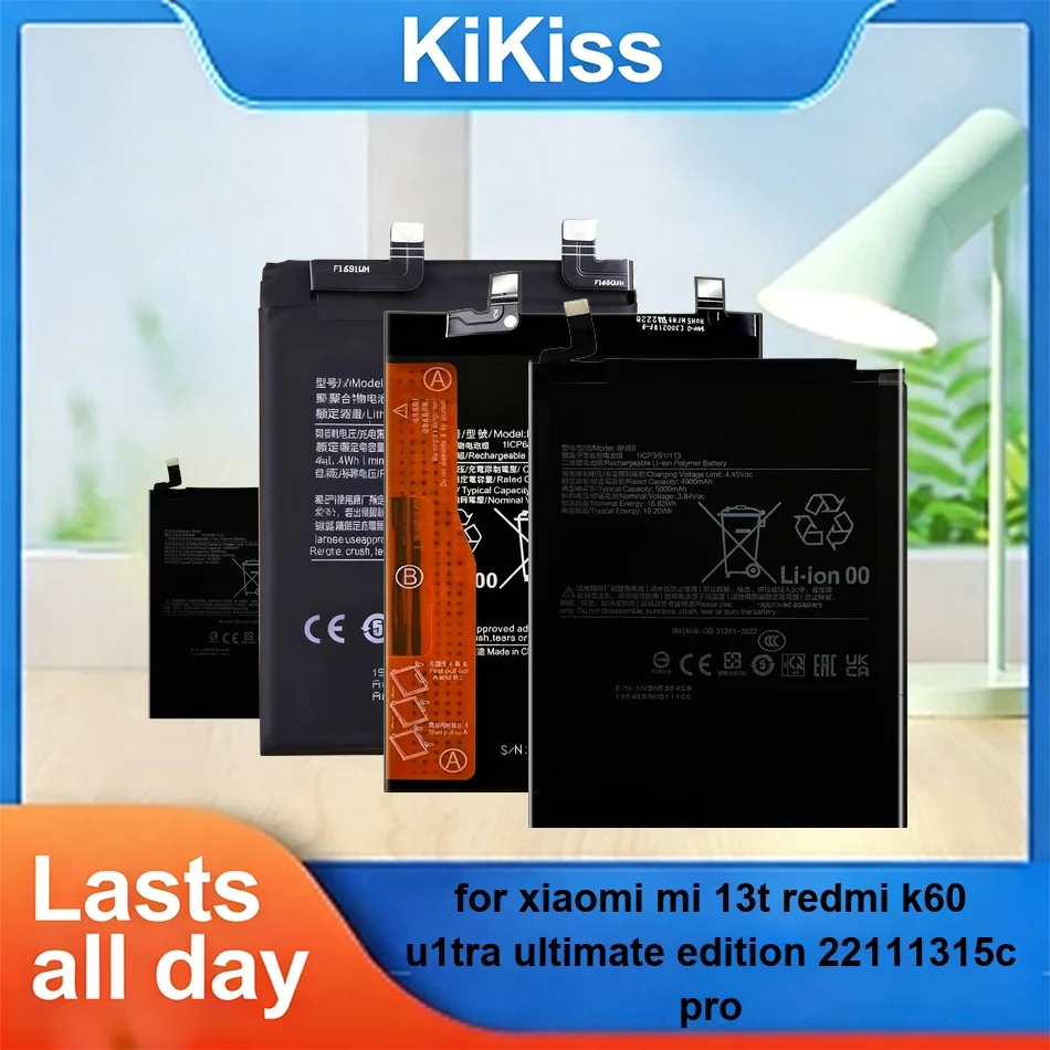 BM5M BN5S ( 2 Pieces ) BM5L 5000-5500mAh For Xiaomi MI 13T For Redmi K60 u1tra Ultimate Edition 22111315C Pro Battery
BM5M BN5S ( 2 Pieces ) BM5L 5000-5500mAh For Xiaomi MI 13T For Redmi K60 u1tra Ultimate Edition 22111315C Pro Battery