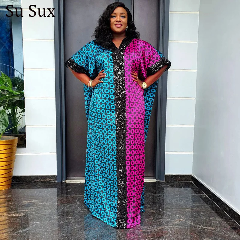 African Dresses For Women Traditional Plus Size Africa Clothing Loose Print Sequins Patchwork Maxi Dress Robe Muslim 2024
African Dresses For Women Traditional Plus Size Africa Clothing Loose Print Sequins Patchwork Maxi Dress Robe Muslim 2024