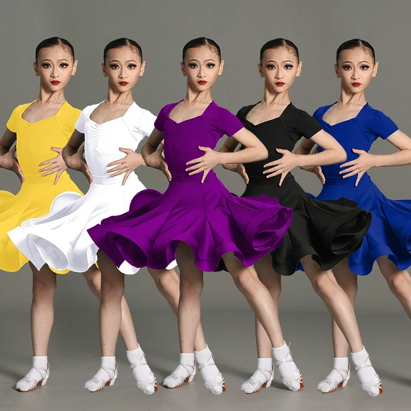 ballroom latin Line Short Sleeve dress girls american dance rumba cha cha samba tango costume competition practice wear kids
ballroom latin Line Short Sleeve dress girls american dance rumba cha cha samba tango costume competition practice wear kids