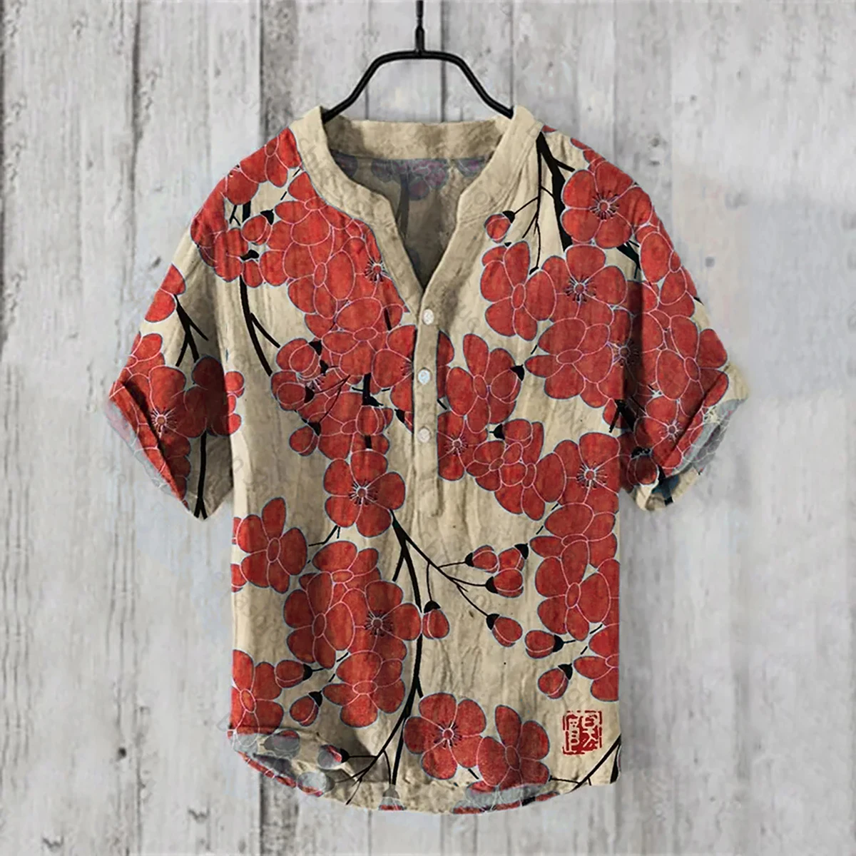 Men's Spring and Summer New Flower Series Linen Short Sleeve Shirt 3D HD Printing Retro Artistic Casual Loose V-Neck Shirt
Men's Spring and Summer New Flower Series Linen Short Sleeve Shirt 3D HD Printing Retro Artistic Casual Loose V-Neck Shirt