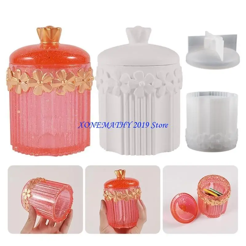 F42F Non-stick Flower Stripe Container Mold Epoxy Resin Silicone Mold DIY Ornament Tool for DIY Storage Jar, Candlestick
F42F Non-stick Flower Stripe Container Mold Epoxy Resin Silicone Mold DIY Ornament Tool for DIY Storage Jar, Candlestick