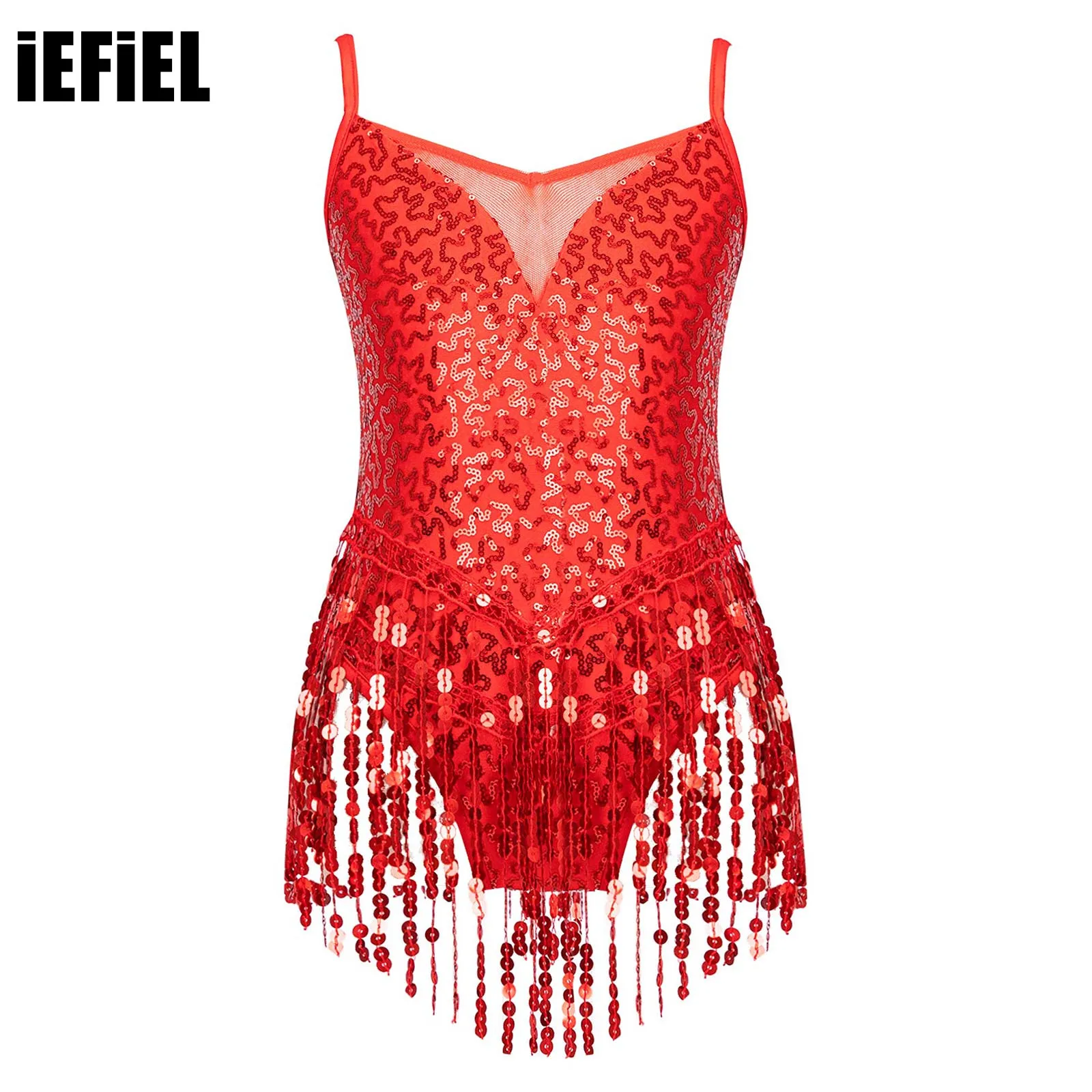 Kids Girls Sequins Tassel Dance Leotards Sleeveless V Neckline Shiny Mesh Patchwork Dance Leotards Stylish Clothing
Kids Girls Sequins Tassel Dance Leotards Sleeveless V Neckline Shiny Mesh Patchwork Dance Leotards Stylish Clothing