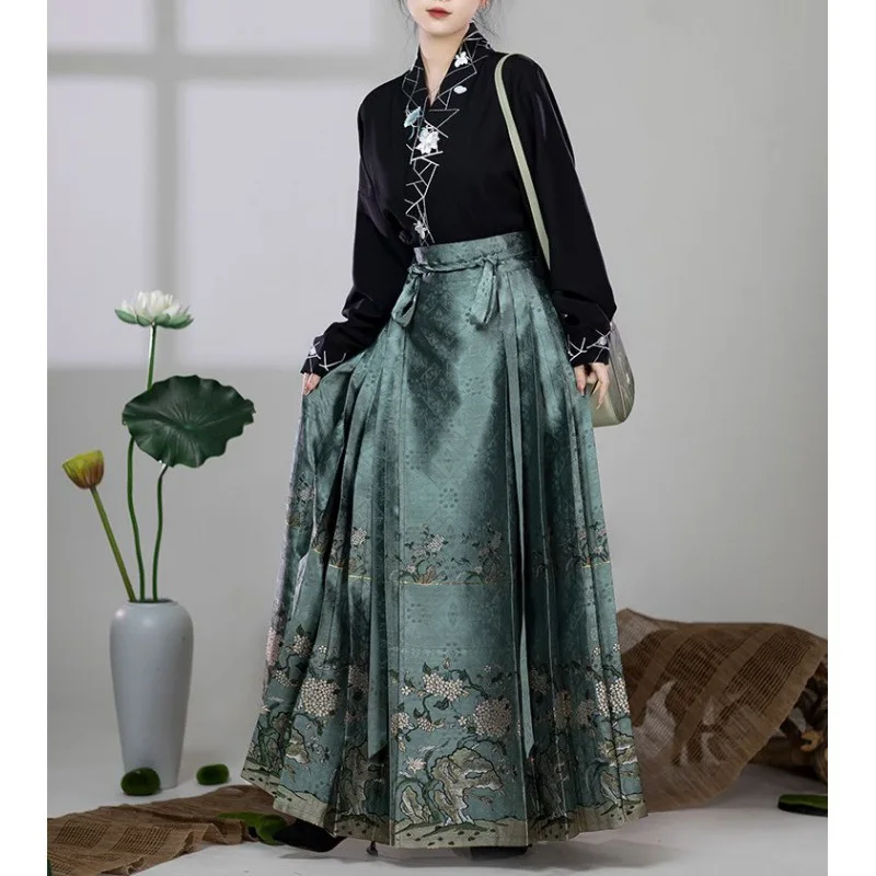 16 Style Spring Modern Commute Improved Hanfu Female Ming Lace Horse Face Skirt Chinese Style Suit Chinese Traditional Dress Set
16 Style Spring Modern Commute Improved Hanfu Female Ming Lace Horse Face Skirt Chinese Style Suit Chinese Traditional Dress Set