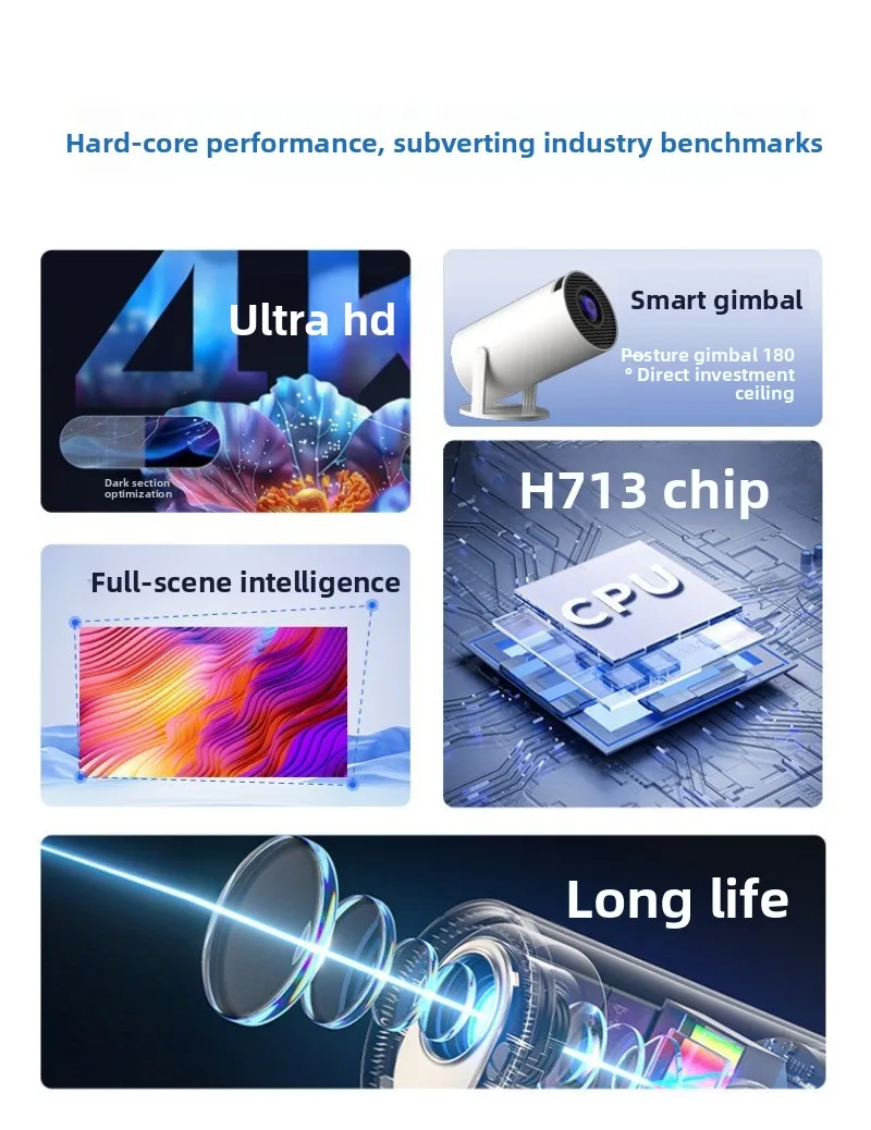 Projector Home Smart Projector 5G Bluetooth ultra high definition 4K720P bedroom wall
Projector Home Smart Projector 5G Bluetooth ultra high definition 4K720P bedroom wall