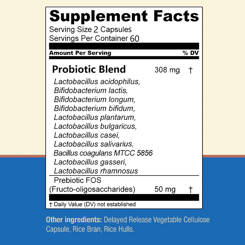 Probiotics + Prebiotics Supplement Capsules - Promote Intestinal Health, Boost Metabolism, Support Digestion and Immune System
Probiotics + Prebiotics Supplement Capsules - Promote Intestinal Health, Boost Metabolism, Support Digestion and Immune System