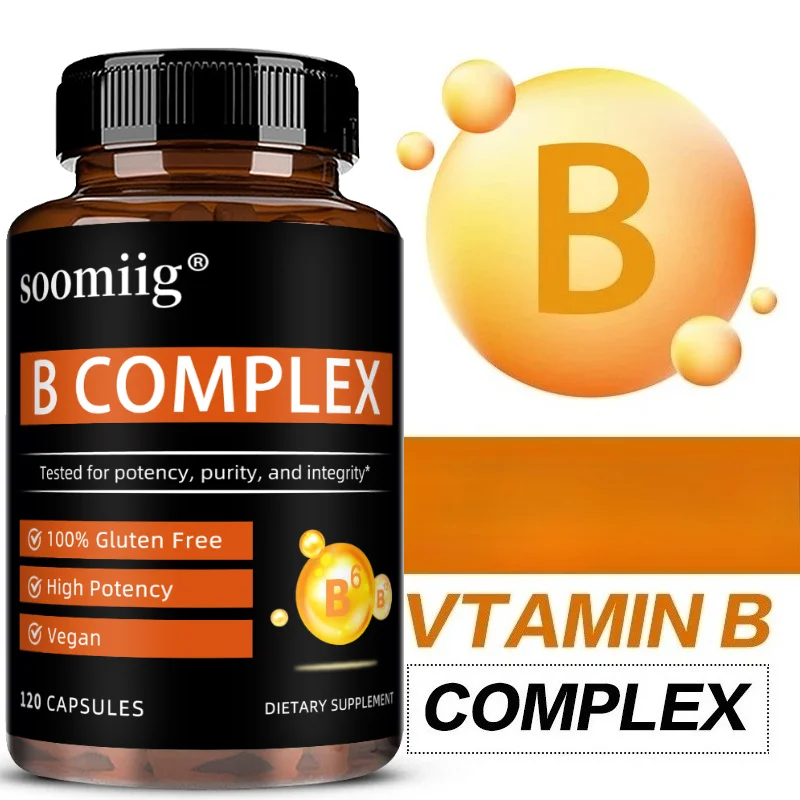 Vitamin B Complex Capsules, Antioxidant, Support Energy Metabolism, Nervous Balance, Immune Foundation & Skin Hair Nail Wellness
Vitamin B Complex Capsules, Antioxidant, Support Energy Metabolism, Nervous Balance, Immune Foundation & Skin Hair Nail Wellness