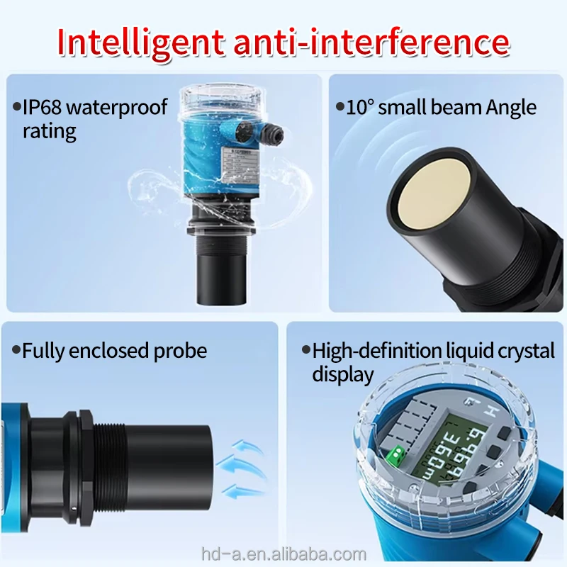 Ip68 Waterproof Wireless Ultrasonic Level Sensor Rs485 4-20ma Non Contact Ultrasonic Level Meter with Lcd Display and Controller
Ip68 Waterproof Wireless Ultrasonic Level Sensor Rs485 4-20ma Non Contact Ultrasonic Level Meter with Lcd Display and Controller