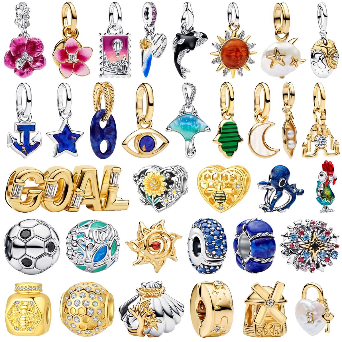 New 925 Sterling Silver Fashion Charm Fish Pearl Football Castle Key Bead Pendant fit Women's DIY Bracelet Necklace Jewelry Gift
New 925 Sterling Silver Fashion Charm Fish Pearl Football Castle Key Bead Pendant fit Women's DIY Bracelet Necklace Jewelry Gift
