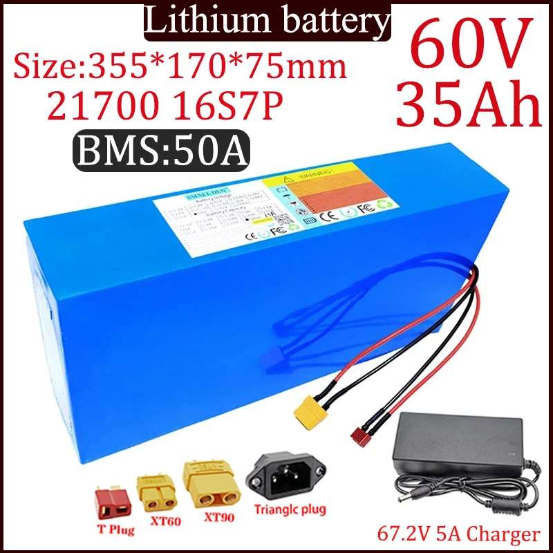 Новый 21700 16S7P 60 В 35 Ач аккумулятор для электровелосипеда 0-2500 Вт 67,2 В литиевая батарея для встроенного электрического велосипеда BMS электрический скутер + зарядное устройство
Новый 21700 16S7P 60 В 35 Ач аккумулятор для электровелосипеда 0-2500 Вт 67,2 В литиевая батарея для встроенного электрического велосипеда BMS электрический скутер + зарядное устройство