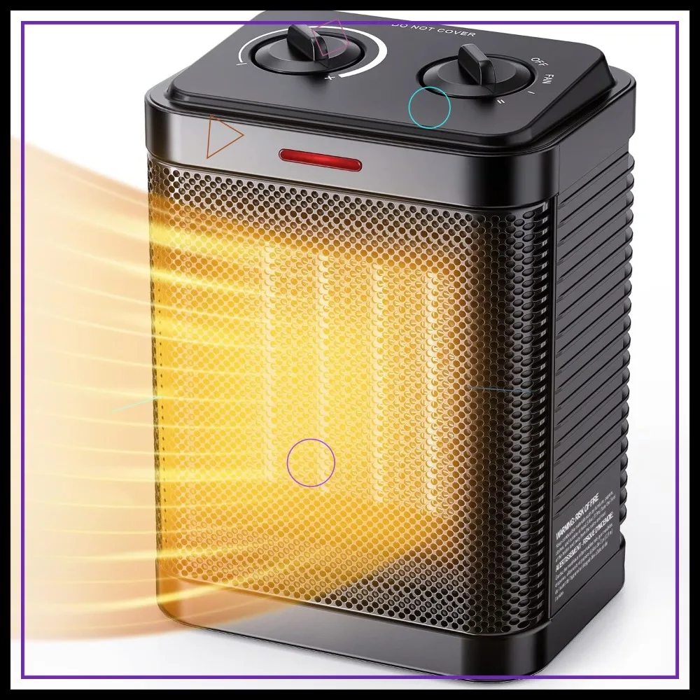 Портативный керамический обогреватель 1500 Вт с термостатом, быстрым нагревом, защитой от перегрева и опрокидывания для дома и офиса
Портативный керамический обогреватель 1500 Вт с термостатом, быстрым нагревом, защитой от перегрева и опрокидывания для дома и офиса