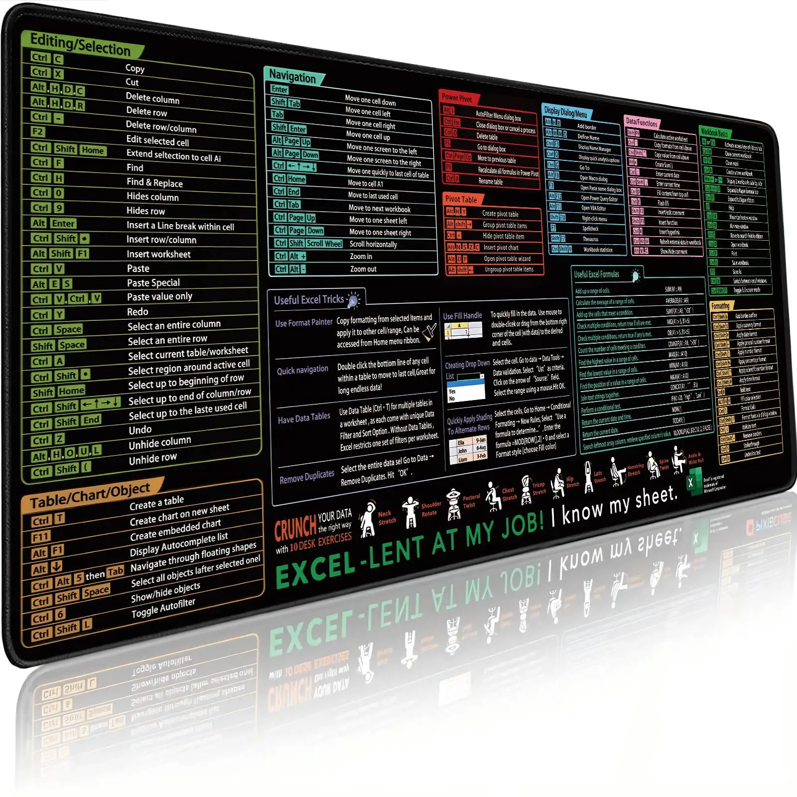 Large MousePads Excel Shortcut key For Desk Gaming Mouse Pad With Stitched Edges Non-Slip Base Extended Mousemats Accessories
Large MousePads Excel Shortcut key For Desk Gaming Mouse Pad With Stitched Edges Non-Slip Base Extended Mousemats Accessories