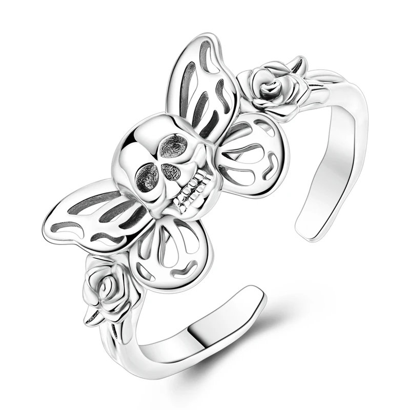 Original 925 Sterling Silver Skull Rose Open Rings For Women Girls Jewelry Birthday Anniversary Gifts
Original 925 Sterling Silver Skull Rose Open Rings For Women Girls Jewelry Birthday Anniversary Gifts
