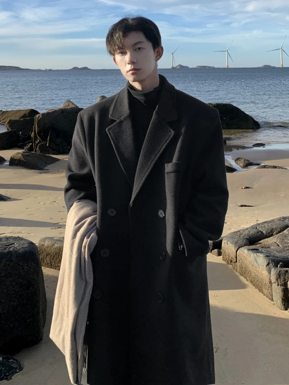 Bla Hepburn Sle Men's Woolen Coat Autumn Winter Loose Large Size Medium Length Haome Suit Woolen Jaet LPZ Brand
Bla Hepburn Sle Men's Woolen Coat Autumn Winter Loose Large Size Medium Length Haome Suit Woolen Jaet LPZ Brand