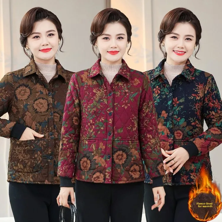 Warm Fce Lined irt Collar Jaet for Middle-Aged And ly Women Spring Autumn Winter Faion Comfortable Cotton Coat
Warm Fce Lined irt Collar Jaet for Middle-Aged And ly Women Spring Autumn Winter Faion Comfortable Cotton Coat