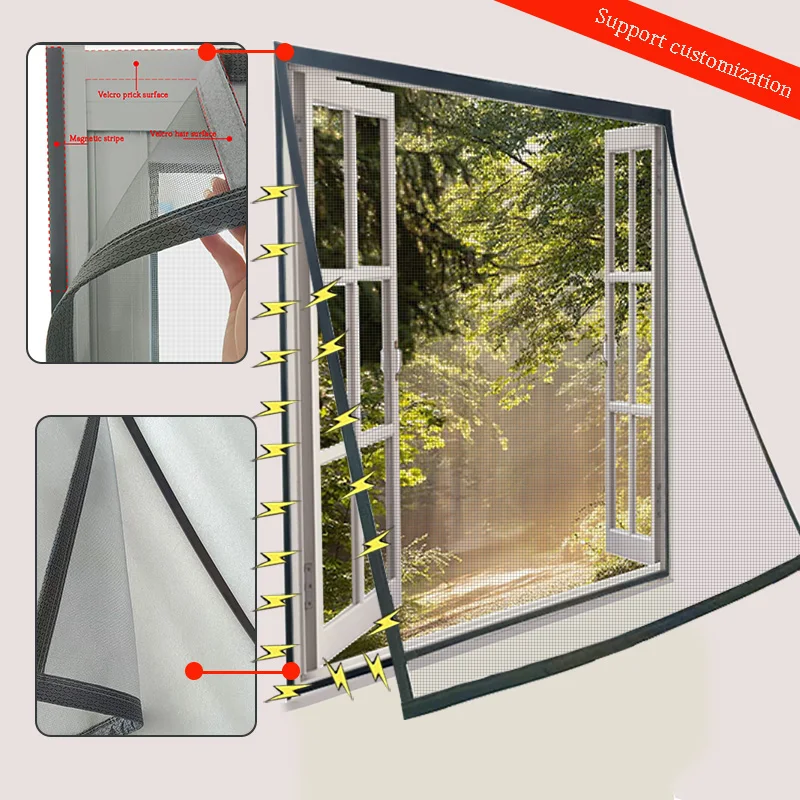 Customizable gray new mosquito screen window magnetic strip strong summer screen window household simple invisible screen window
Customizable gray new mosquito screen window magnetic strip strong summer screen window household simple invisible screen window