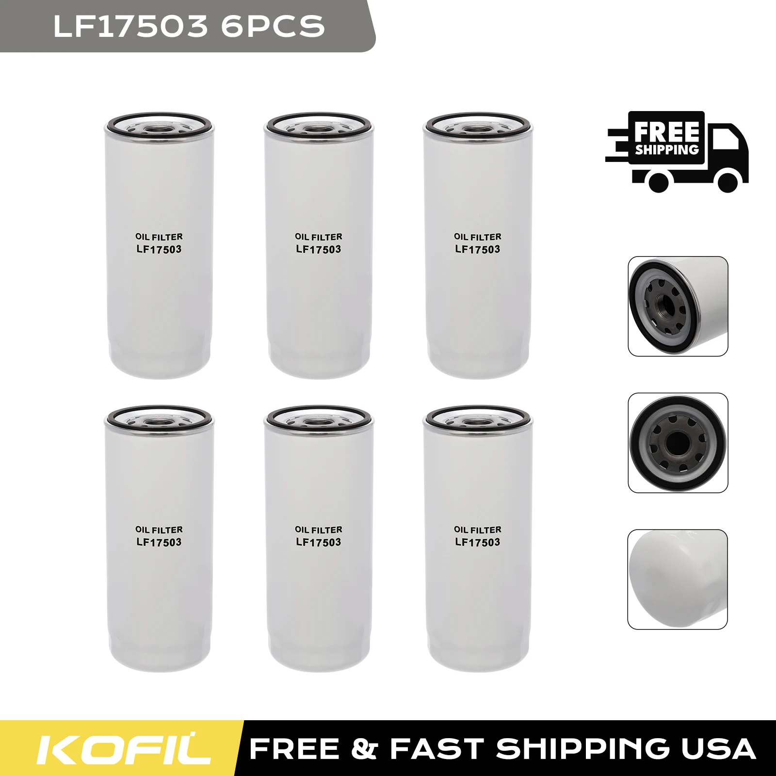 6PCS LF17503 Spin-On Lube Filter, Compatible with Volvo VNL Series Trucks D13 Engine, Replase# 21707133 B7700 P550519 W11025 1533831 21170569 23658111
6PCS LF17503 Spin-On Lube Filter, Compatible with Volvo VNL Series Trucks D13 Engine, Replase# 21707133 B7700 P550519 W11025 1533831 21170569 23658111