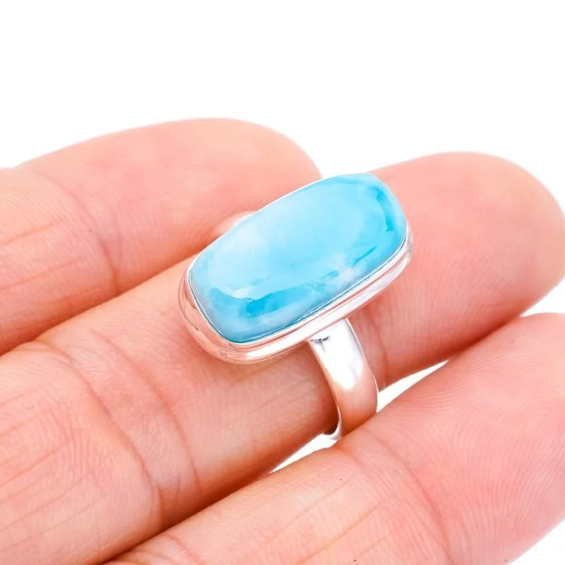 StarGems®Натуральное серебряное кольцо Larimar ручной работы 925 пробы 7,75 F1437
StarGems®Натуральное серебряное кольцо Larimar ручной работы 925 пробы 7,75 F1437