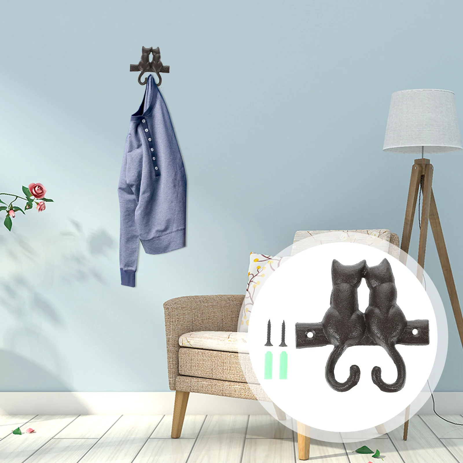 Cast Iron Hook Wall-mounted Vintage Design Hanger Cat-shaped Hat Hat-and-coat Retro
Cast Iron Hook Wall-mounted Vintage Design Hanger Cat-shaped Hat Hat-and-coat Retro