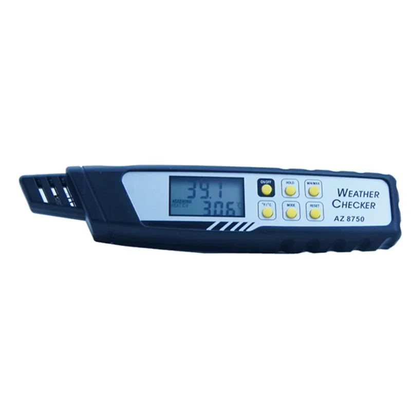 Pen Type Temperature and Humidity Weather Heat Dew Point Air Atmospheric Pressure Meter Index Meter WBGT Monitor AZ8750
Pen Type Temperature and Humidity Weather Heat Dew Point Air Atmospheric Pressure Meter Index Meter WBGT Monitor AZ8750