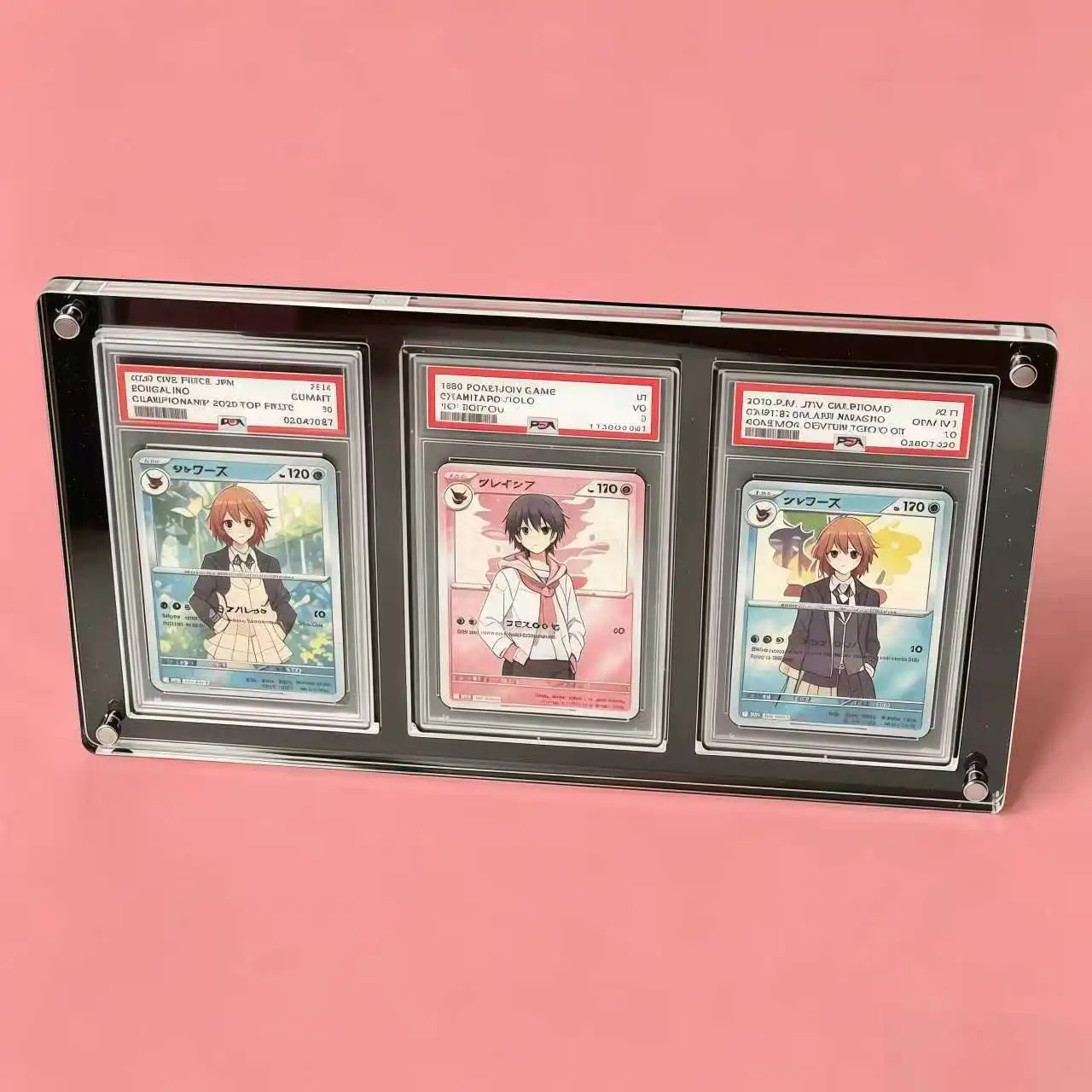 3-Slot Clear Acrylic Graded Card Display Stand Black Card Holder PTCG Pokemon Yu-Gi-Oh Graded Trading Cards Crystal Clear Edges
3-Slot Clear Acrylic Graded Card Display Stand Black Card Holder PTCG Pokemon Yu-Gi-Oh Graded Trading Cards Crystal Clear Edges